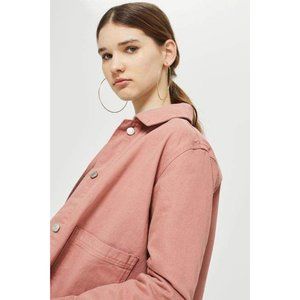Top Shop‎ Moto Women's Pink Button Up Jacket Size 2